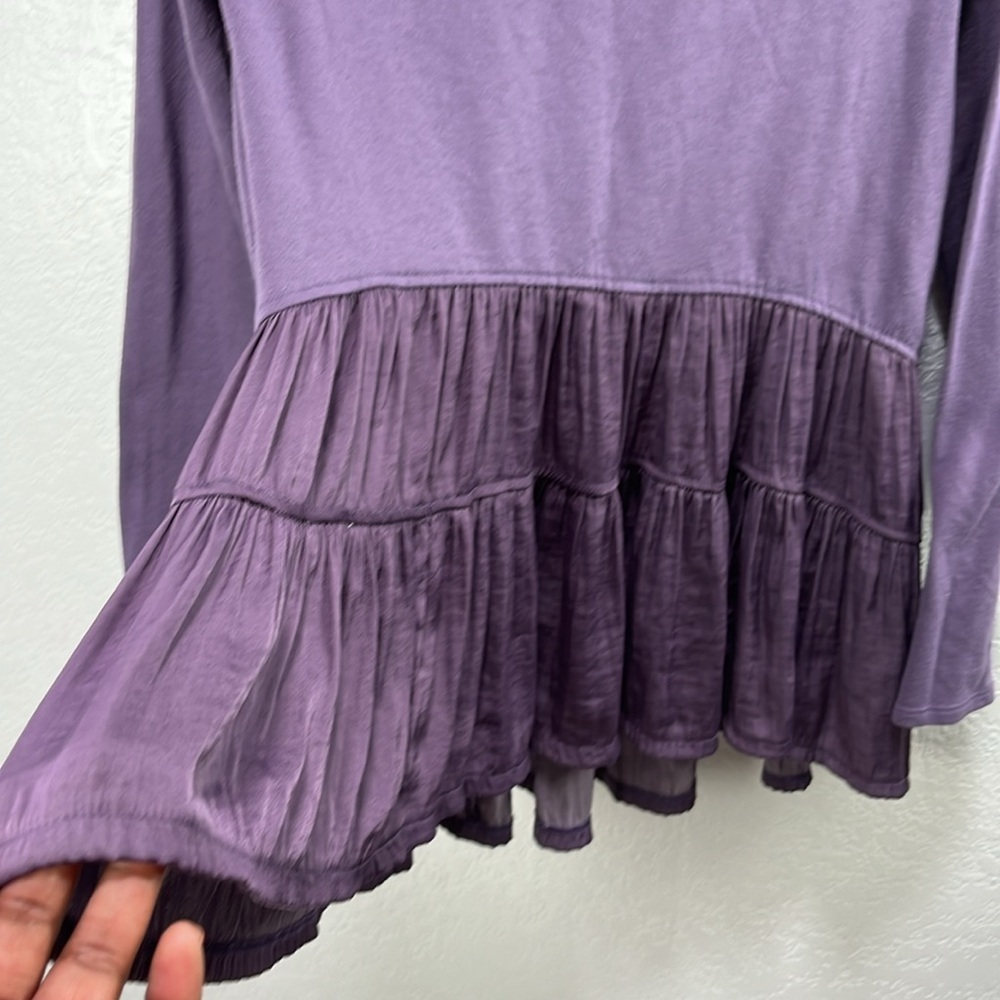 Simply‎ Vera Vera Wang Women’s Purple Peplum Blouse Casual Pullover Sz S chic - Picture 7 of 9